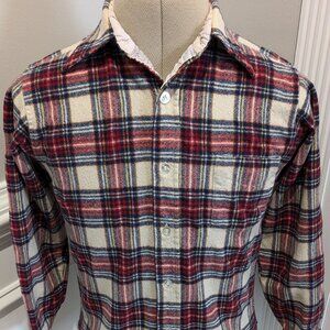 Vintage Pendleton Shirt Men's Medium Red/White Plaid 100% Virgin Wool USA Made